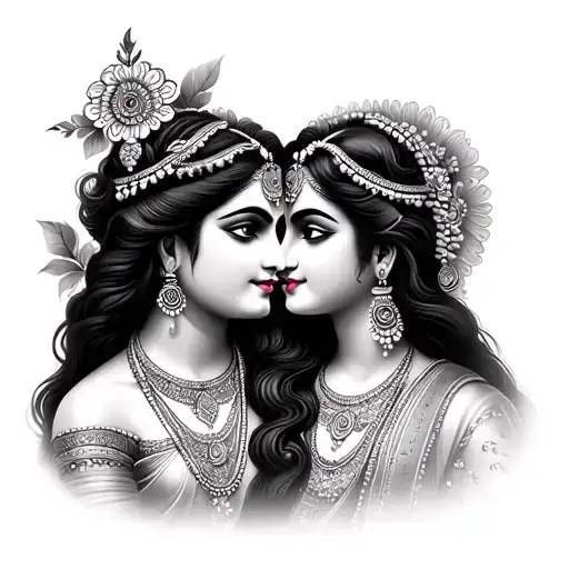 Radha Krishna tattoo design idea