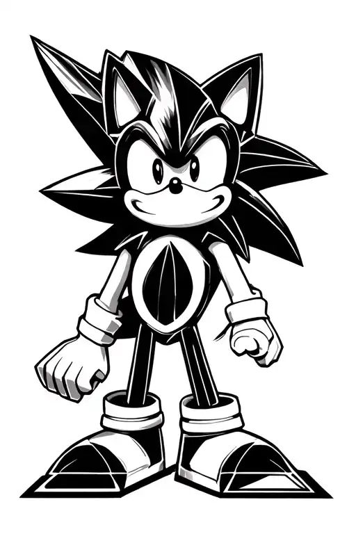 subtle sonic the hedgehog motif tattoo design idea