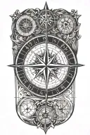 compass map inside tattoo design idea