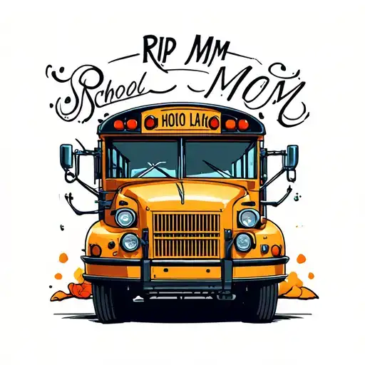 Rip Mom school bus tattoo design idea