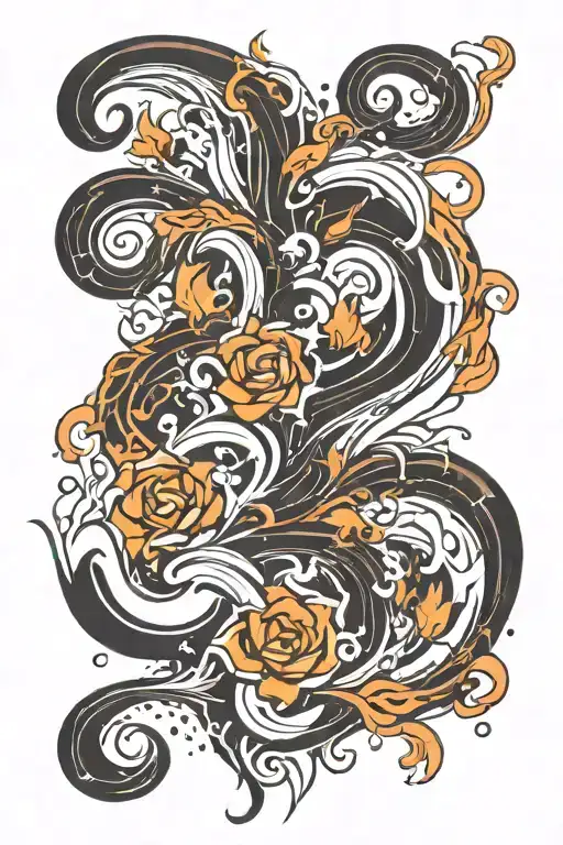 marble lava flowing tattoo design idea