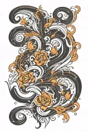 marble lava flowing tattoo design idea
