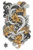 marble lava flowing tattoo design idea