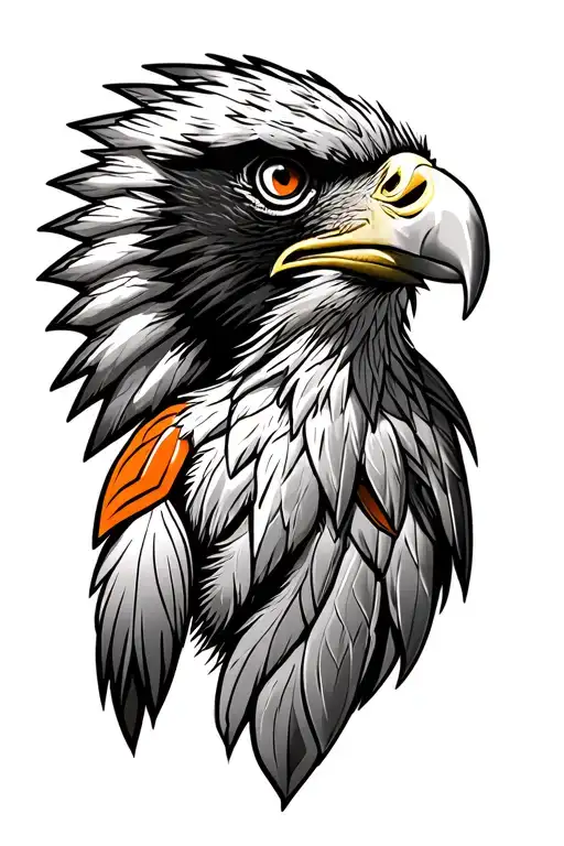 Philadelphia flyers with eagle and native tattoo design idea