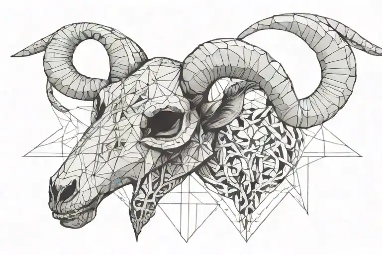 goat skull tattoo design idea