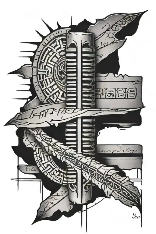 ogham writing, with cool design tattoo design idea