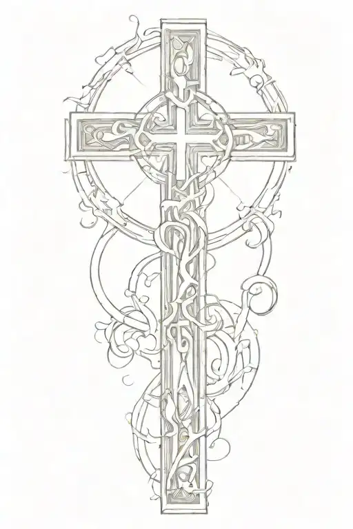 Religious Cross in Sunlight tattoo design idea