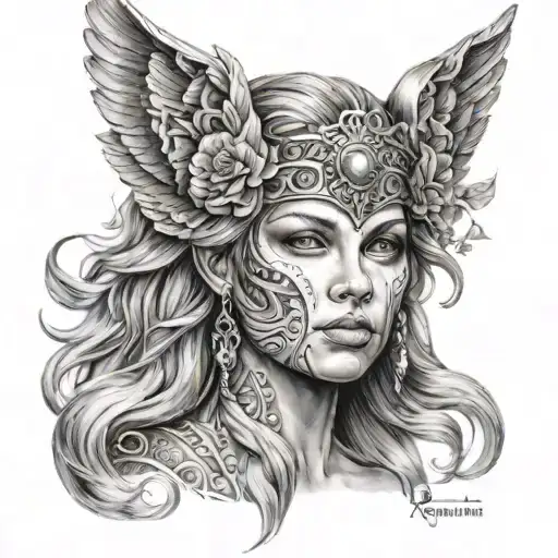 Freya goddess tattoo design idea