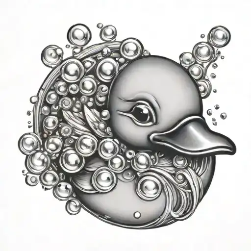 bubble ducky tattoo design idea