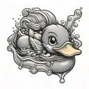 bubble ducky tattoo design idea