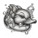 bubble ducky tattoo design idea