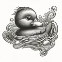 bubble ducky tattoo design idea