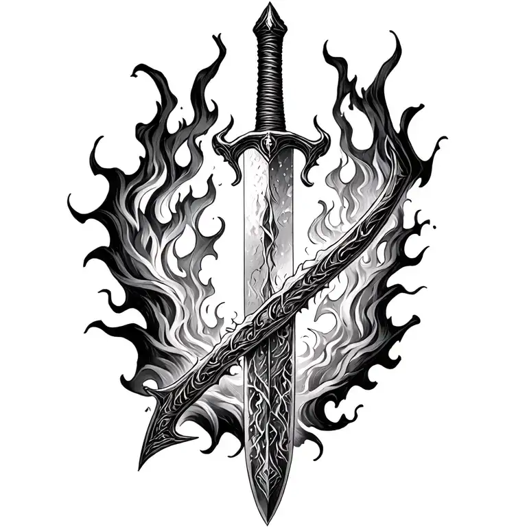 great sword inferno wow tattoo design idea