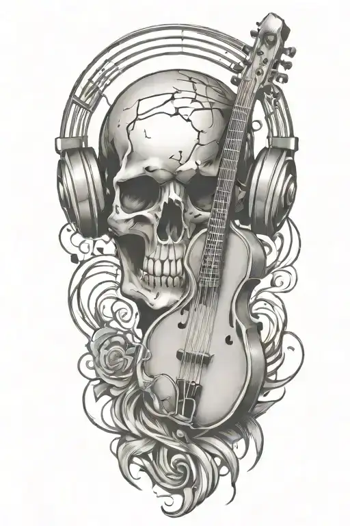 Music, Love and Peace inspired design tattoo design idea