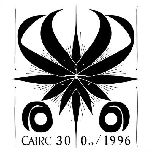 Minimalist small black tattoo for man with Cancer zodiac sign and birthdate 30.06.1996 in clean font, simple and elegant tattoo design idea