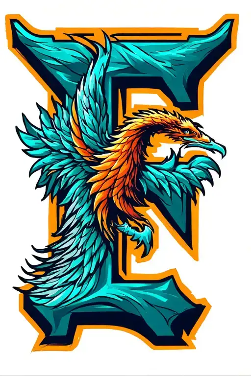 FENIX Y LETTER E tattoo design idea