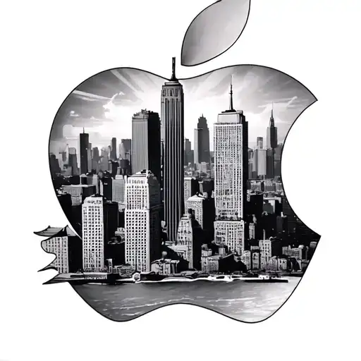 New York City skyline in Apple  tattoo design idea