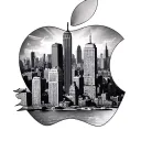 New York City skyline in Apple  tattoo design idea