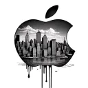 New York City skyline in Apple  tattoo design idea