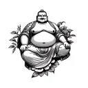 Fat Buddha tattoo design idea