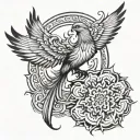 phoenix and mandala tattoo design idea