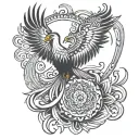 phoenix and mandala tattoo design idea