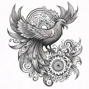 phoenix and mandala tattoo design idea