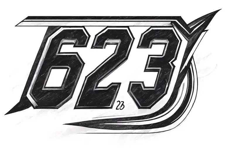 • Draw a sleek, modern arrow that incorporates one of LeBron's jersey numbers (6 or 23). For example, the number tattoo design idea