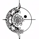 Gemini and Aquarius patern geometrical tattoo design idea