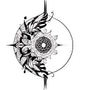 Gemini and Aquarius patern geometrical tattoo design idea