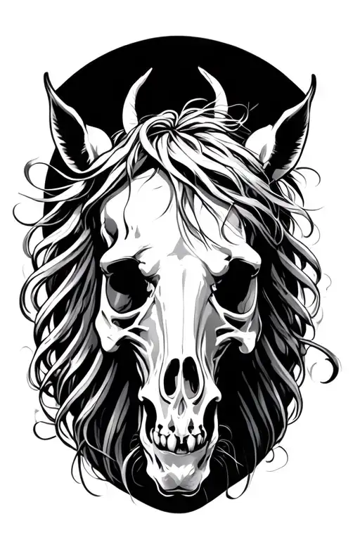 Skeleton Horse tattoo design idea