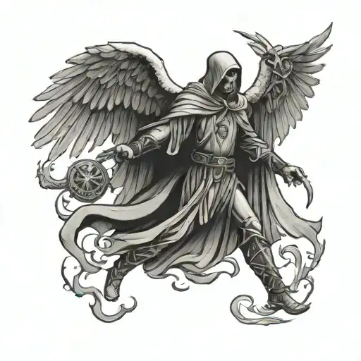 azrael angel of death tattoo guiding dead tattoo design idea