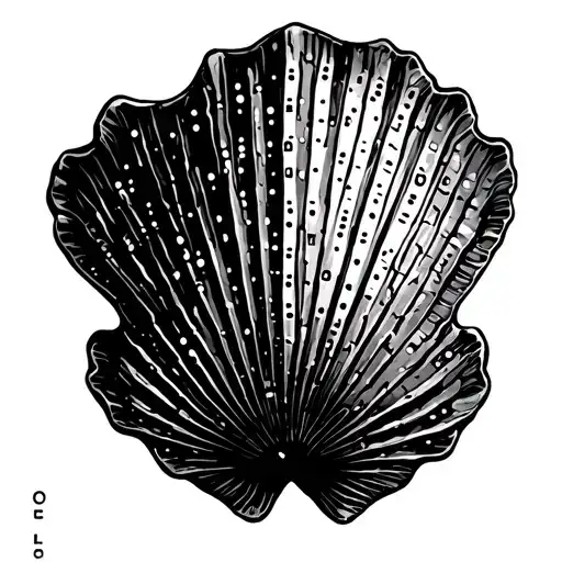 scallop shell with morse code tattoo design idea