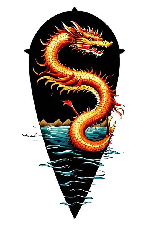 dragon boat inside represent your passion tattoo design idea