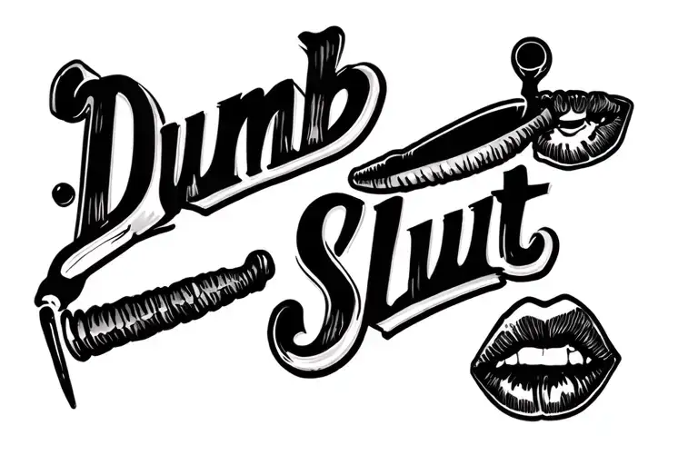 "Dumb Slut" tamp stamp tattoo tattoo design idea