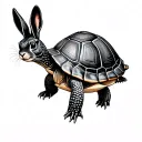 turtle with rabbit head tattoo design idea
