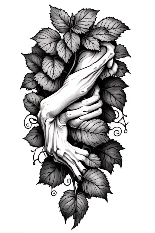 VINE FROM COLLARBONE TRAVELLING DOWN ARM TO DO IT tattoo design idea