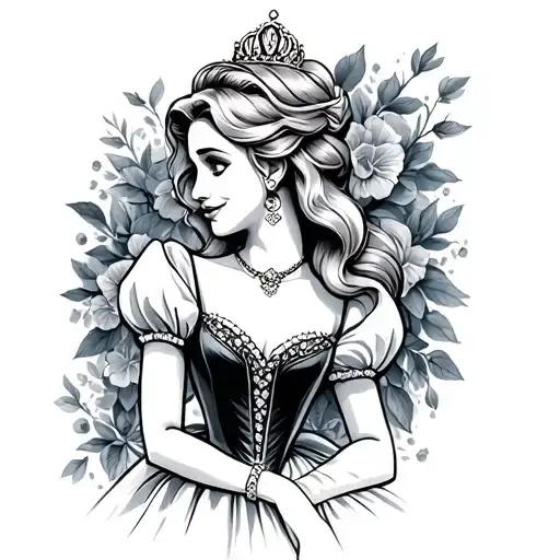 Cinderella tattoo design idea