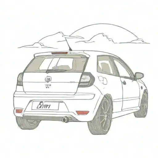 scar in the back with car silouette seat ibiza 6l 2003 fine line tattoo design idea