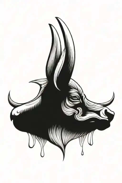 Mystical bull head tattoo design idea