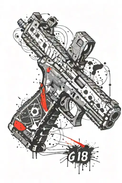 glock 18 tattoo design idea