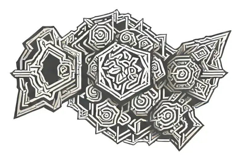 dog paw thor hammer tattoo design idea
