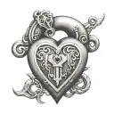 heart shaped lock tattoo design idea