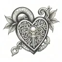 heart shaped lock tattoo design idea
