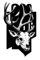 "2003" deer skull tattoo design idea