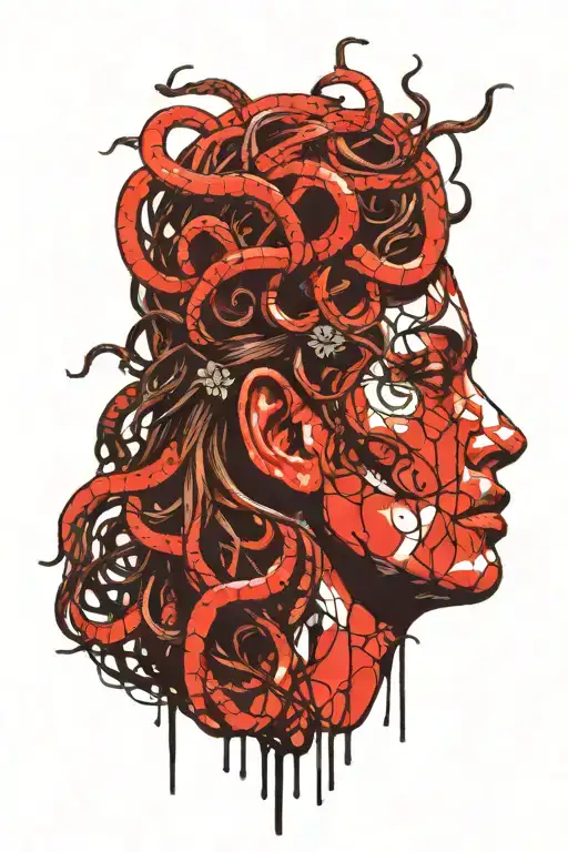medusa's severed head tattoo design idea