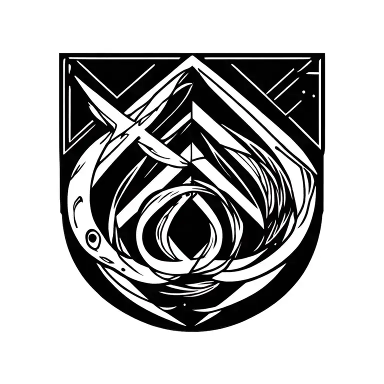 fishing hook tattoo design idea