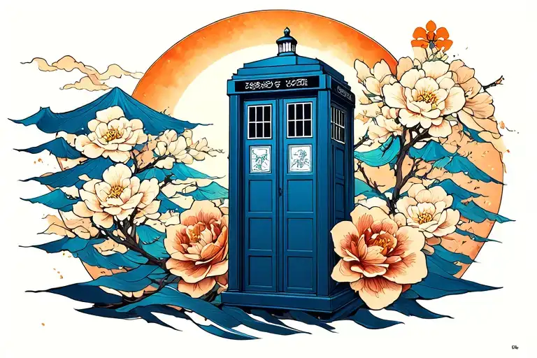tardis tattoo design idea