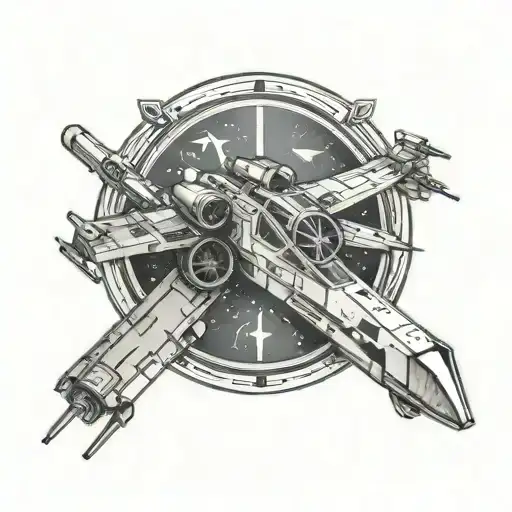 x-wing ans gemini zodiac sign tattoo design idea