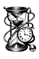hourglass with clock and stethoscope memorial tattoo tattoo design idea
